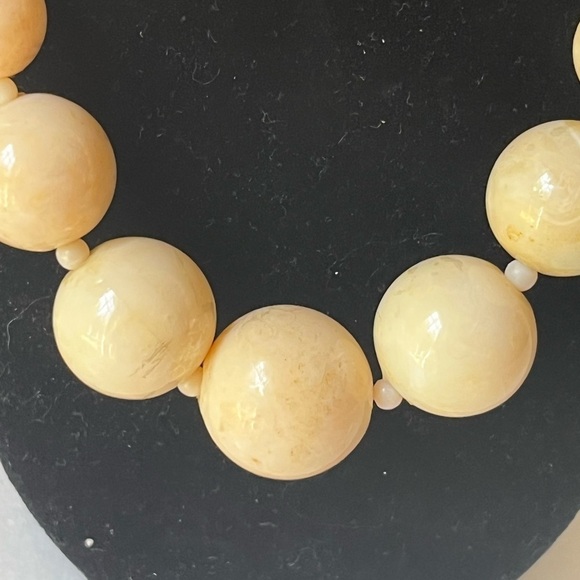 Elegant Cream Beaded Necklace art deco vintage - Picture 4 of 13